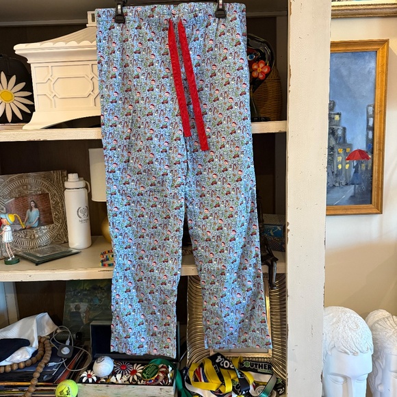 Mens Small S vineyard vines Santa Whale christmas flannel pajamas pj pants - Picture 3 of 6